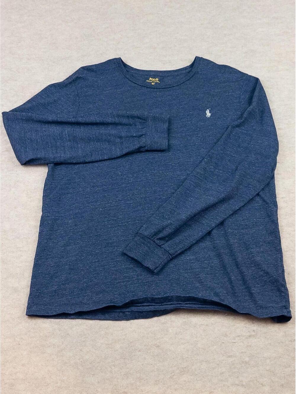 Polo Ralph Lauren Custom Fit Long Sleeve Heathered Blue Tee Size XL